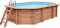 Piscina fuori terra ovale in legno JARDIN 490 marrone PISCINE ITALIA