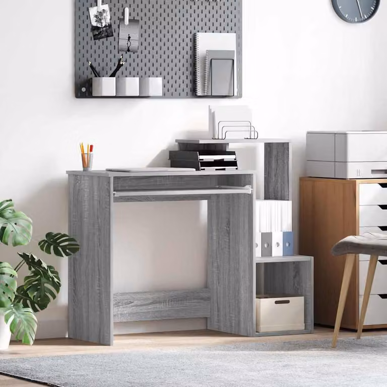 Maison Exclusive - Scrivania Sonoma grigio, dimensioni 106 x 41 x 88,5 cm, realizzata in legno composito