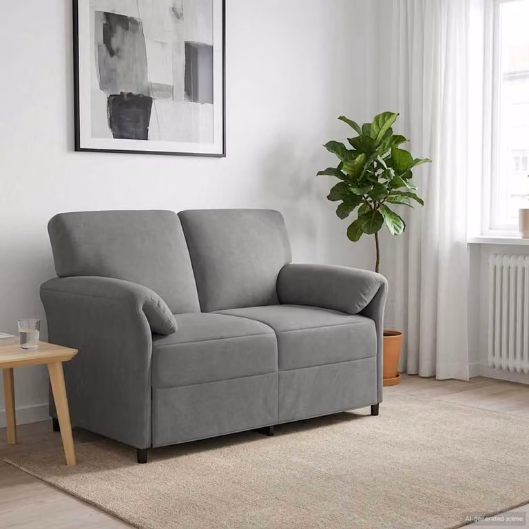 vidaXL Divano a 2 Posti Moderno in Velluto Grigio Scuro con Cuscini, L: 138 cm, P: 83 cm, H: 95 cm