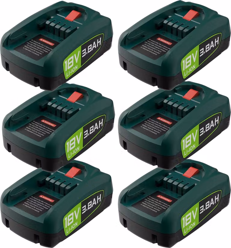 Batteria di ricambio per utensili elettrici, elevata capacità 3800 mAh, compatibilità versatile, 6BAT, 18 V-a