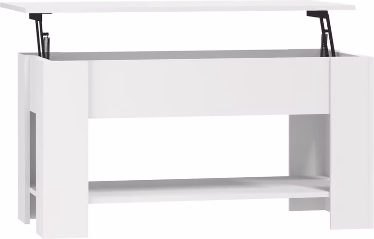 Tavolino da Salotto Bianco 101x49x52 cm in Legno Multistrato