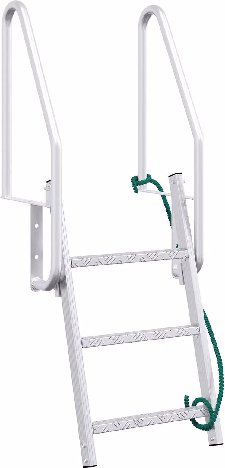 Scala da molo a 3 gradini Argento 58 x 77 x 144 cm Alluminio