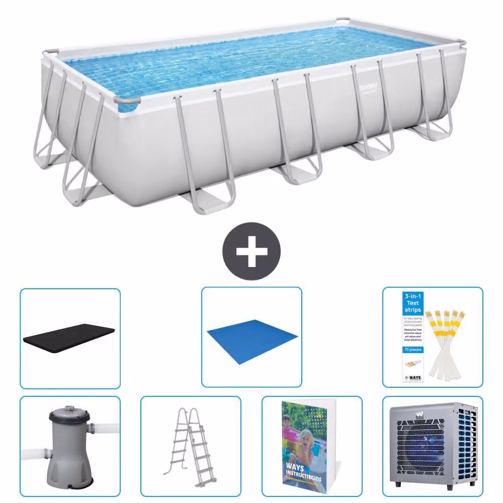 Bestway Power Steel, piscina rettangolare - 488x244x122 cm - composta da 6 parti, modello S626