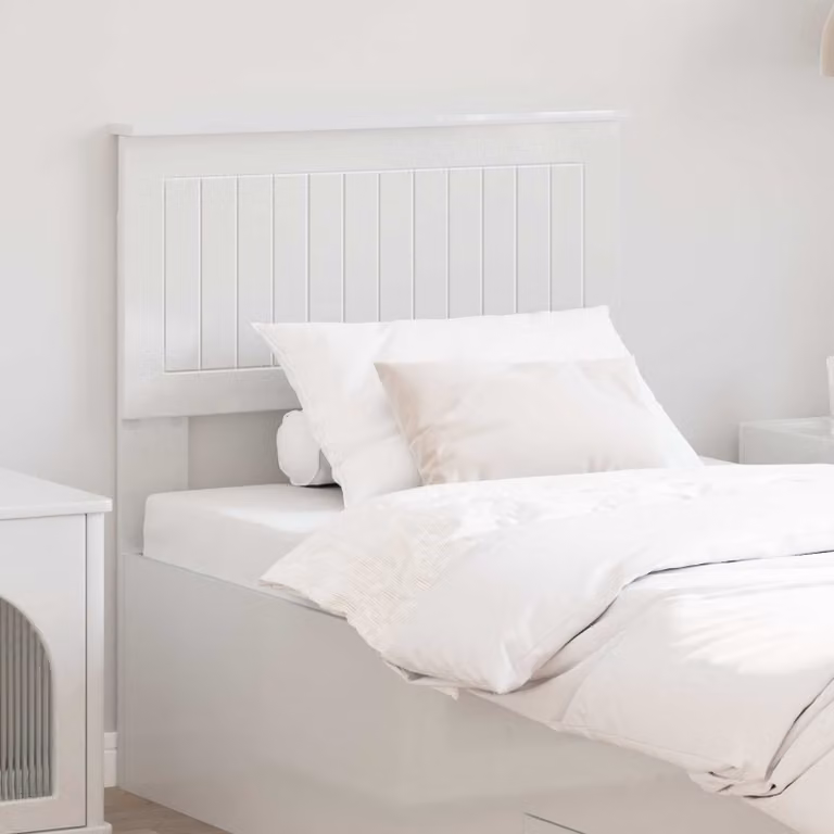 Testiera per letto moderna vidaXL in legno ingegnerizzato bianco lucido