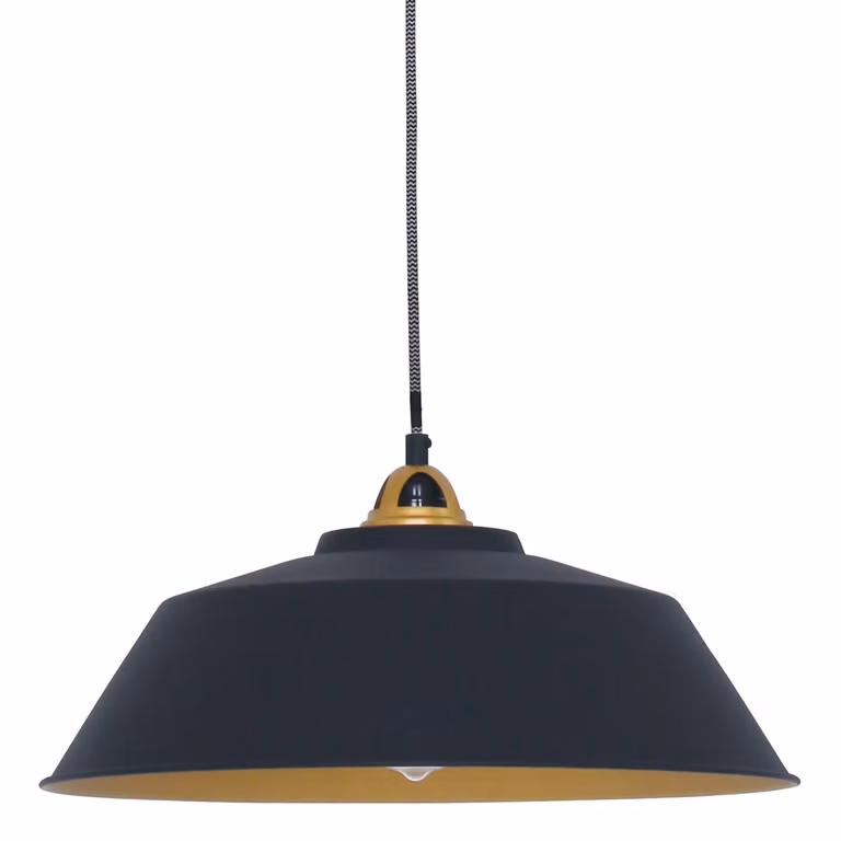 Lampada a sospensione - nero - Nove -  plastica metallo - Ø 42cm - E27 - 1318ZW - Mexlite