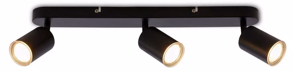 BRILONER - Lampada a soffitto orientabile, grado di protezione IP44, attacco GU10, massimo 9W, colore nero, diametro 47,5 cm