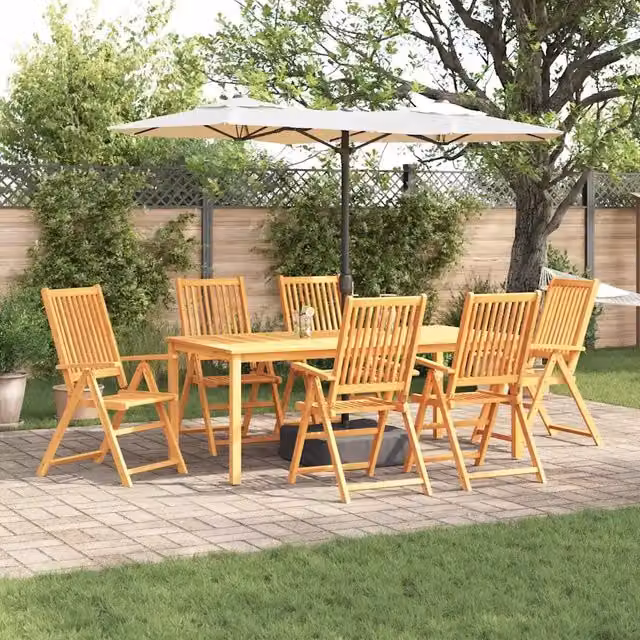 Set da Pranzo per Giardino 7 pz Marrone 3375621