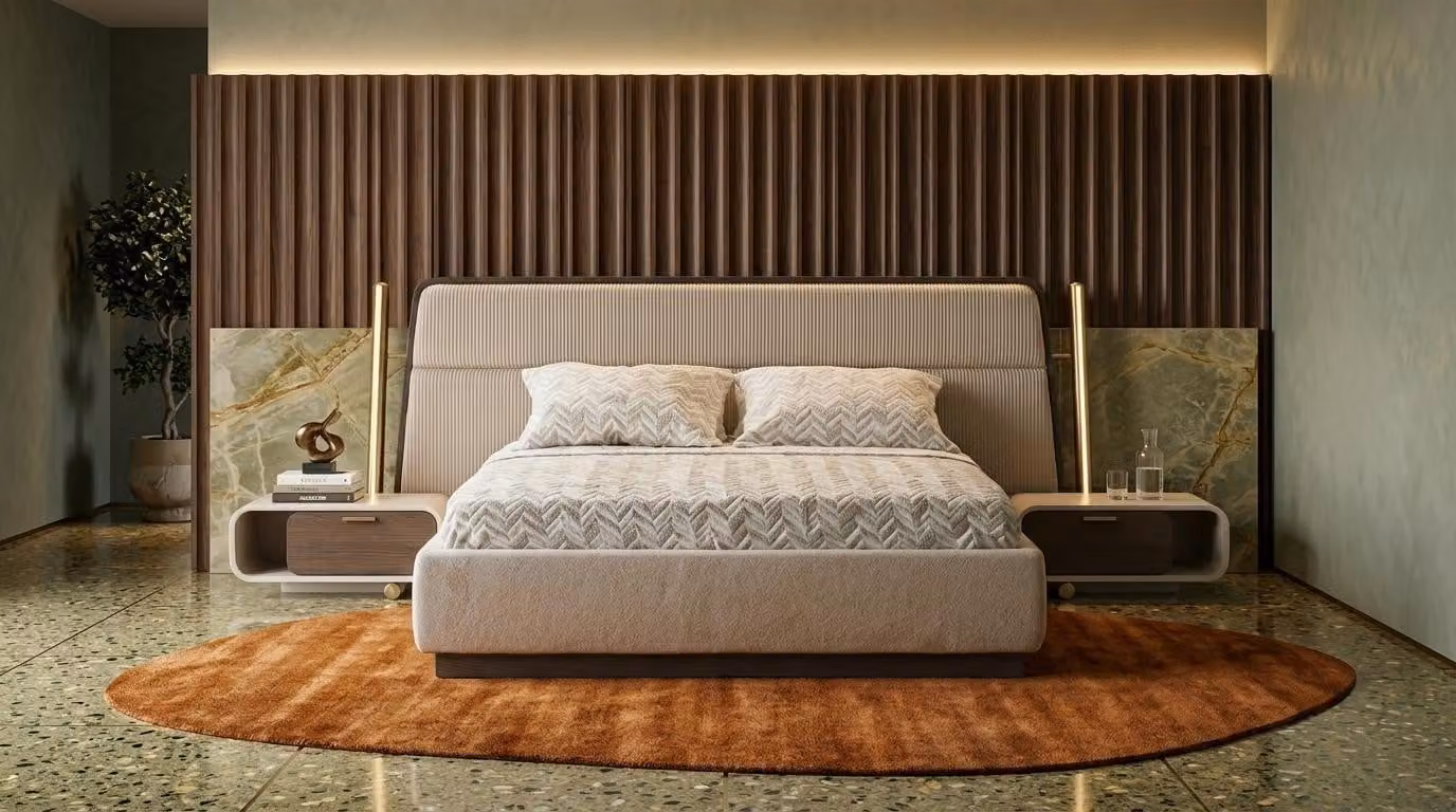 Due comodini, stile moderno, colore beige, adatti per la camera da letto, pratici