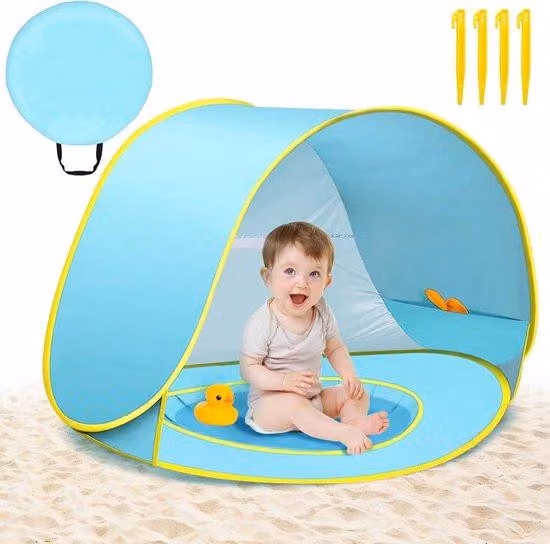 Ombrellone da spiaggia automatico con protezione UV 50+, bagaglio da viaggio, per famiglie, gite al mare