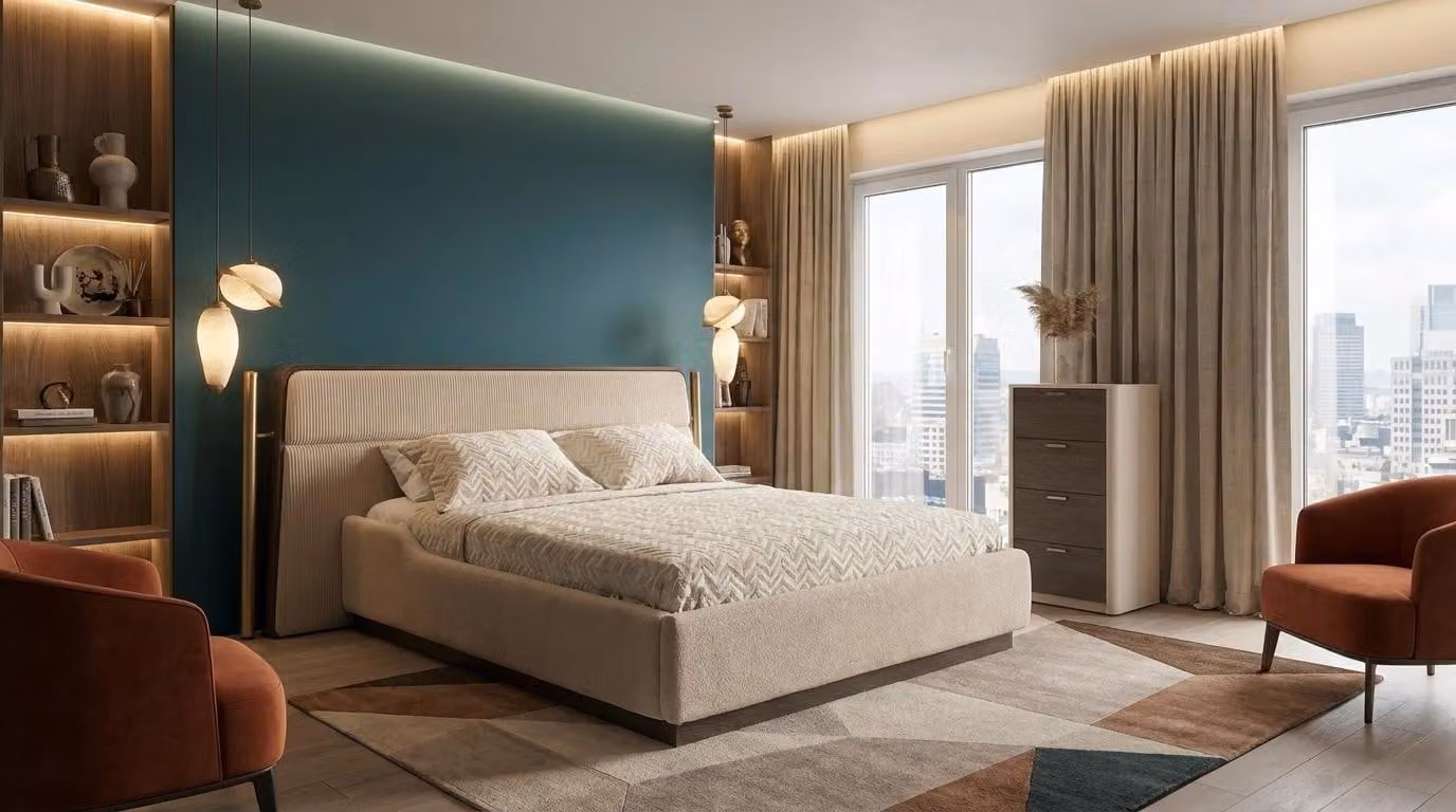 Comodino Bett, stile moderno, beige, confortevole e pratico