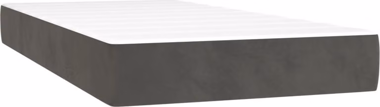 Materasso a Molle Insacchettate Rigidità Media Grigio Scuro 120x190x20 cm in Velluto