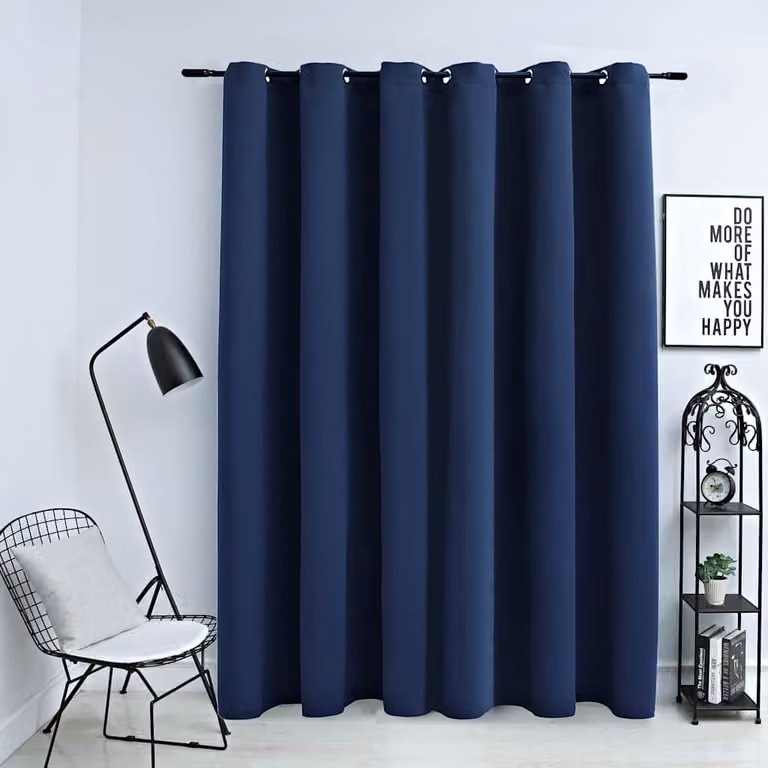 vidaXL Tenda Oscurante Blu con Anelli in Metallo, L: 290 cm, H: 245 cm
