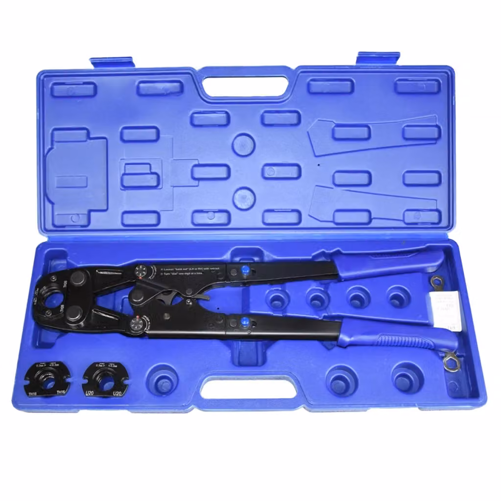 Pressatrice Manuale Professionale Gryn per Raccordi Tubo, Blu, Ø 16 a 20 a 26 mm – 2