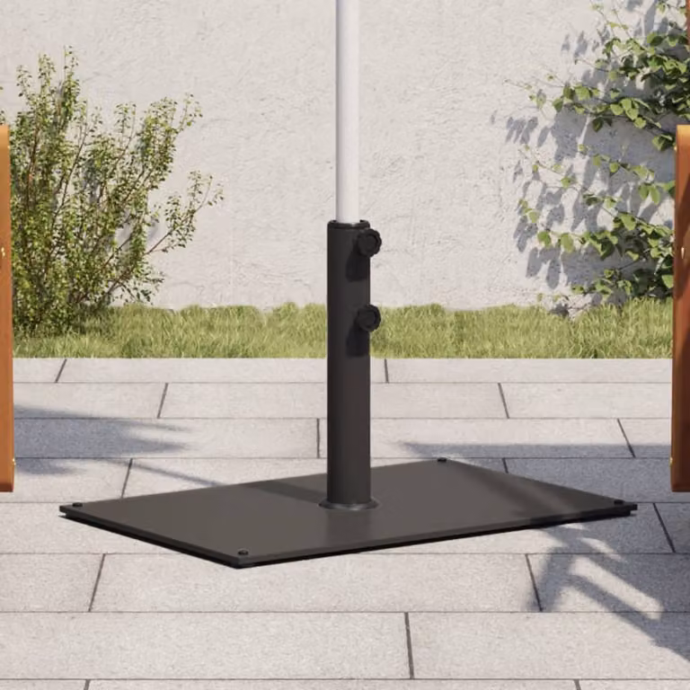 Base per ombrellone rettangolare vidaXL in metallo nero con peso di 15 kg per pali Ø32/38/48 mm