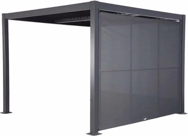 Pergola bioclimatica Sweeek in alluminio e acciaio con tenda, colore antracite, L/P: 300 x 300 cm