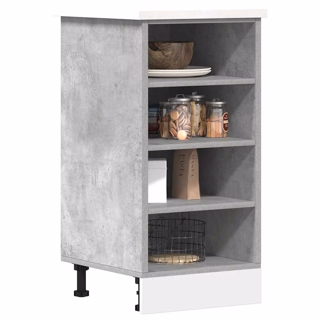 Armadio inferiore da cucina vidaXL Riga Grigio con ante a battente e ripiani interni L/P/H: 40 x 44,5 x 81,5 cm