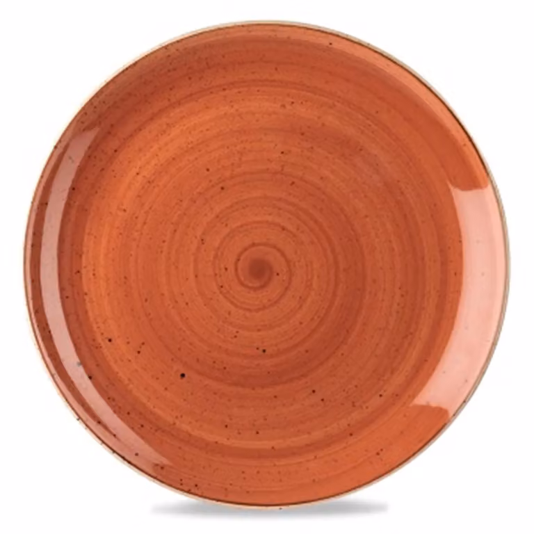 Piatto piano in porcellana arancio stone, diam. 22cm, 12 pezzi