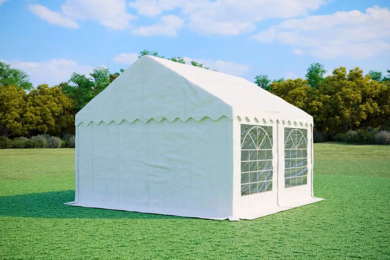 Tenda per eventi 4x4 metri, PVC, modello standard, 500 g/m², colore bianco