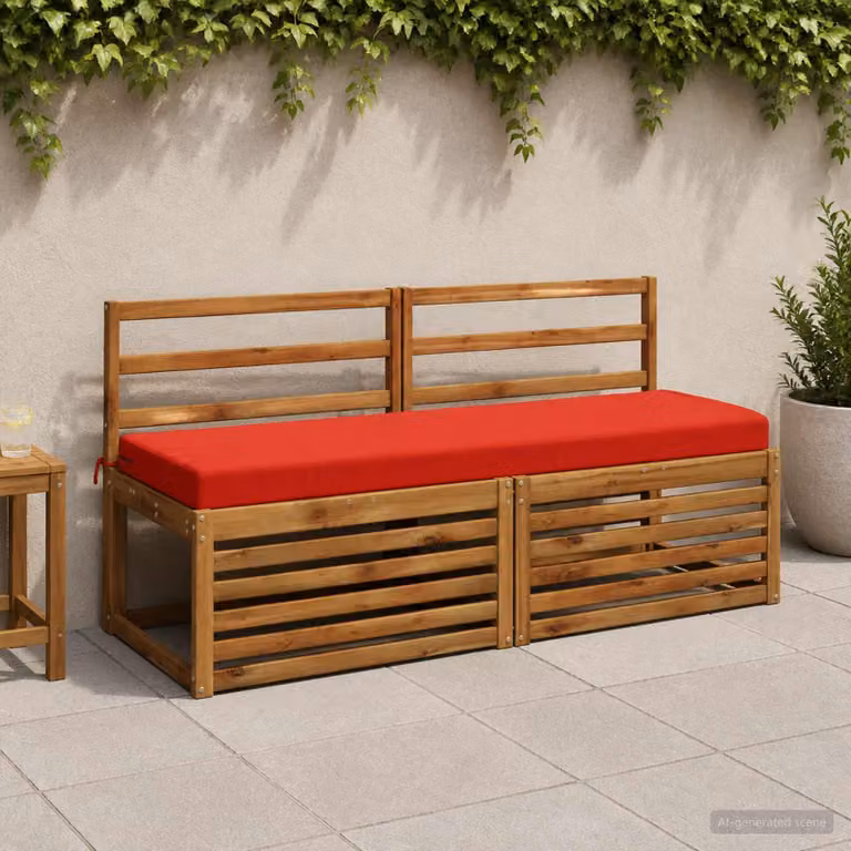 Set di 2 cuscini per panchina vidaXL SOEST in poliestere rosso con imbottitura in schiuma e coperture rimovibili lavabili