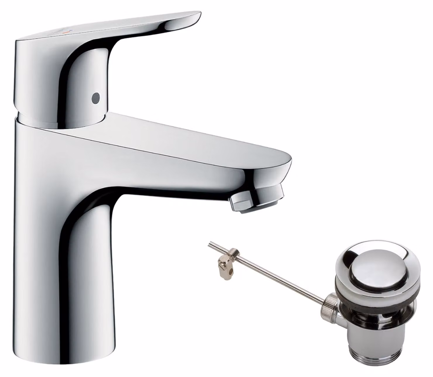 Miscelatore per lavabo Focus, tecnologia EcoSmart, finitura cromata, altezza del beccuccio 100 mm
