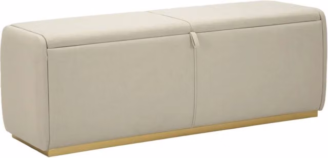 Panca con Contenitore Bauty 130x45x45 cm in Pino e MDF e Metallo