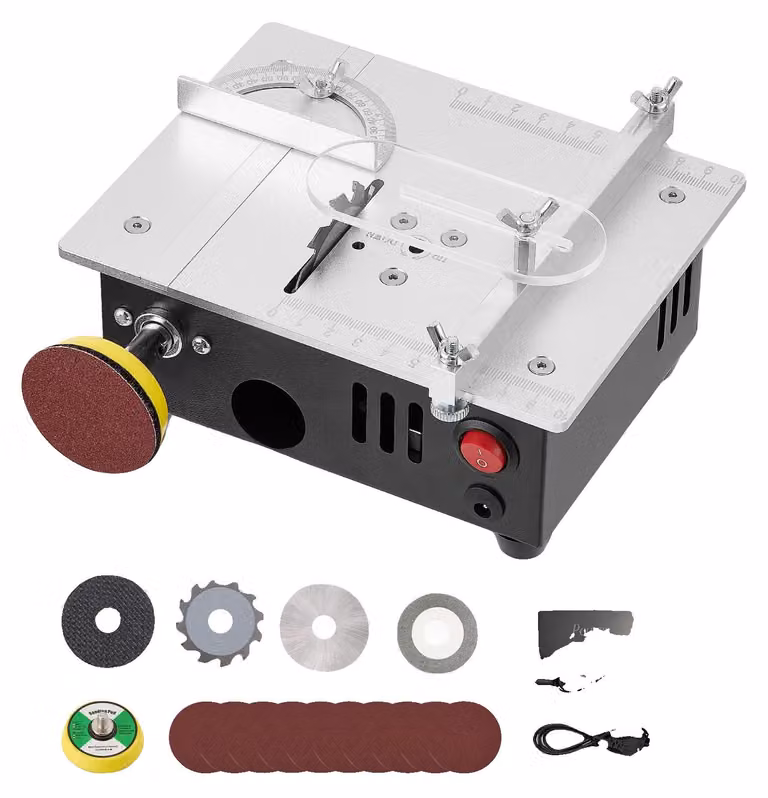 Mini sega da banco, controllo a 7 velocità, design compatto, colore argento