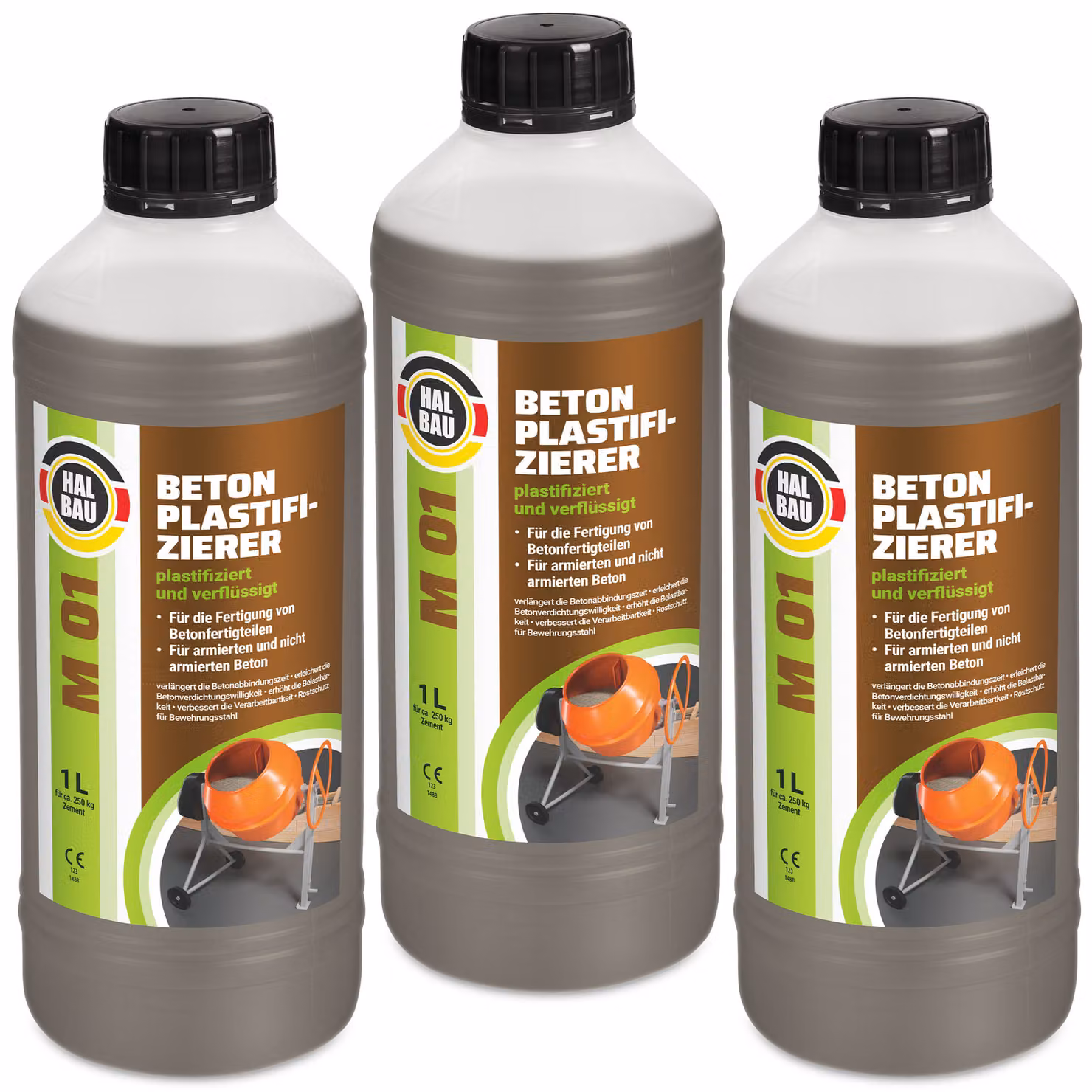 Plastificante per calcestruzzo 3L Additivo per calcestruzzo Protezione anticorrosione per l'acciaio d'armatura HALBAU M01
