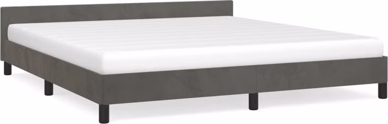 Giroletto senza Materasso Grigio Scuro 160x200 cm Velluto