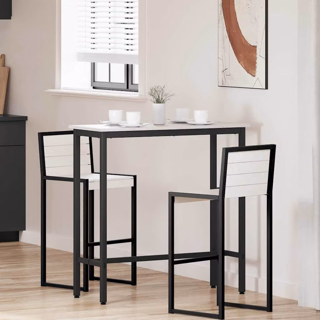 vidaXL Tavolo Moderno Bianco con Altezza Regolabile in Legno MDF e Metallo L: 100 cm, P: 40 cm, H: 101 cm