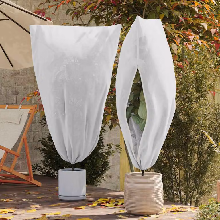 Set di 5 coperture in fleece bianche vidaXL per la protezione antigelo delle piante in poliestere