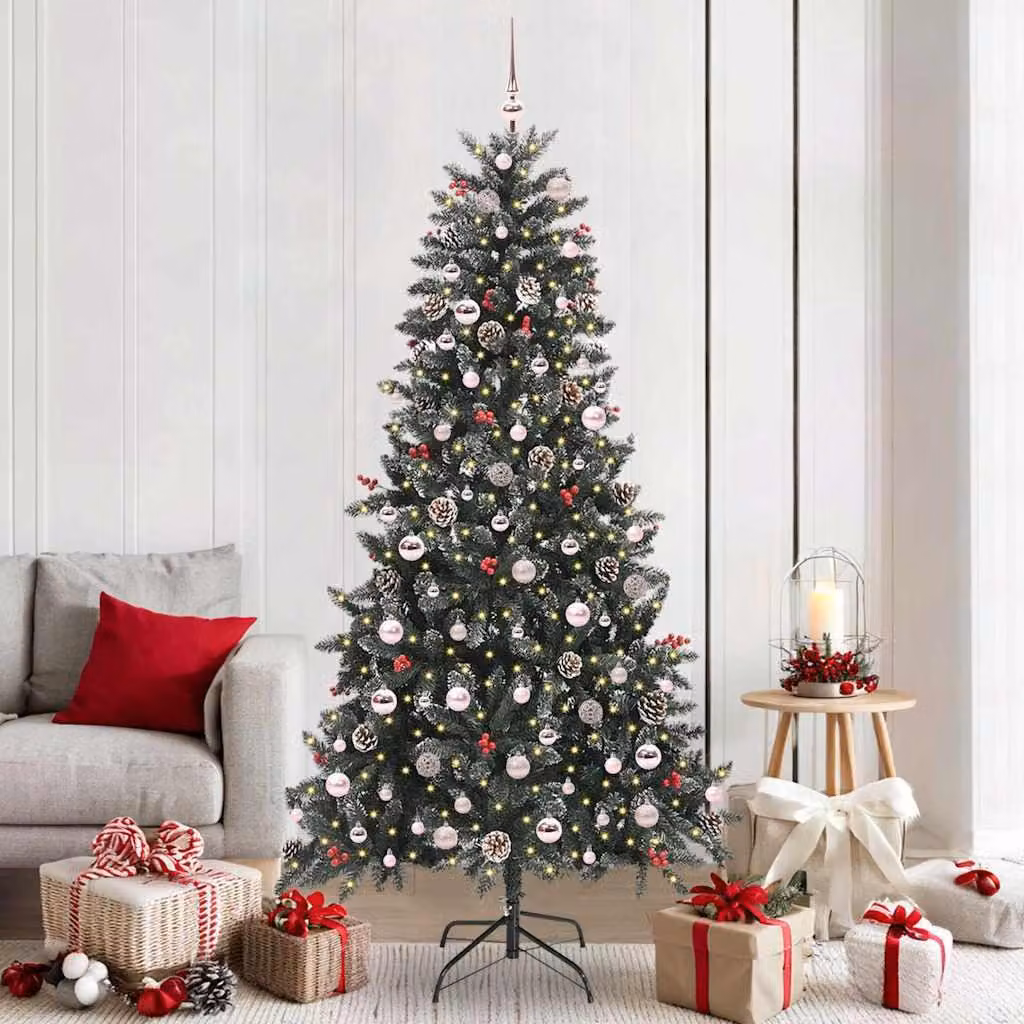 Maison Exclusive - Albero di Natale artificiale, verde, 210 cm, realizzato in PVC, plastica e acciaio