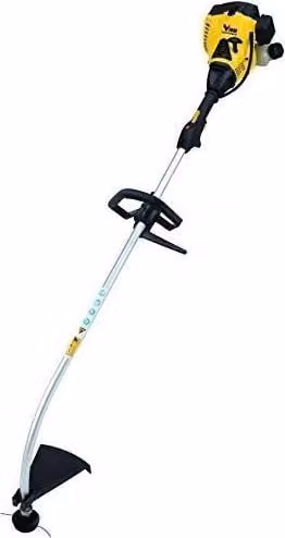 Decespugliatore Vigor VDE 25-C con Barra Curva in Alluminio da 25 mm, Motore a Benzina 2T da 25 cc e 0.6 kW, Colore Giallo con Testina a Fili in Nylon