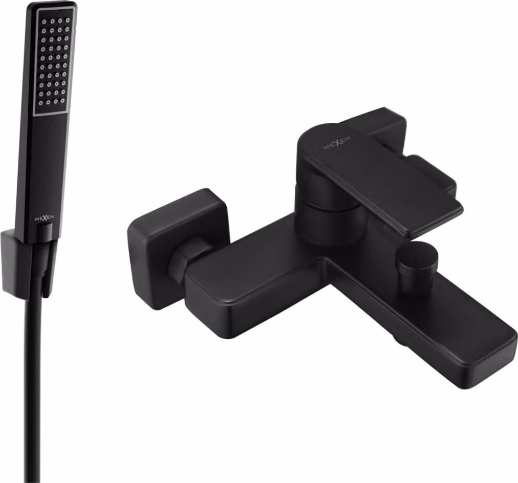 Mexen Mino R72 batteria da vasca con set doccia, nero - 7243R72-70