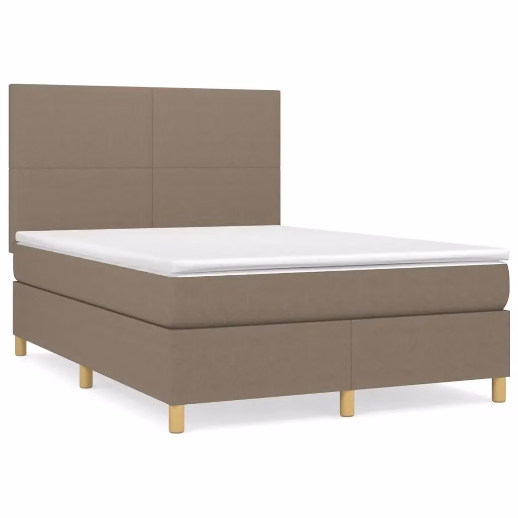 Letto Ibrido con Materasso a Molle vidaXL in Tessuto, Colore Beige, Bianco o Marrone, L/P/H: 140 x 200 x 203 cm – 2