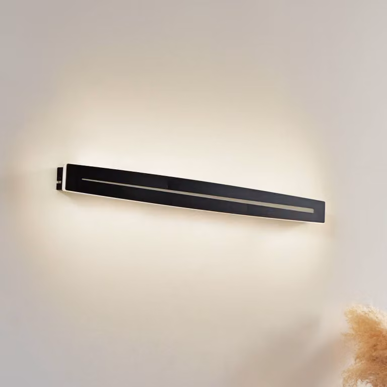 Applique da parete a LED Benario Lindby, Nero, Soggiorno / Sala da pranzo, Alluminio, Moderno, Applique a LED