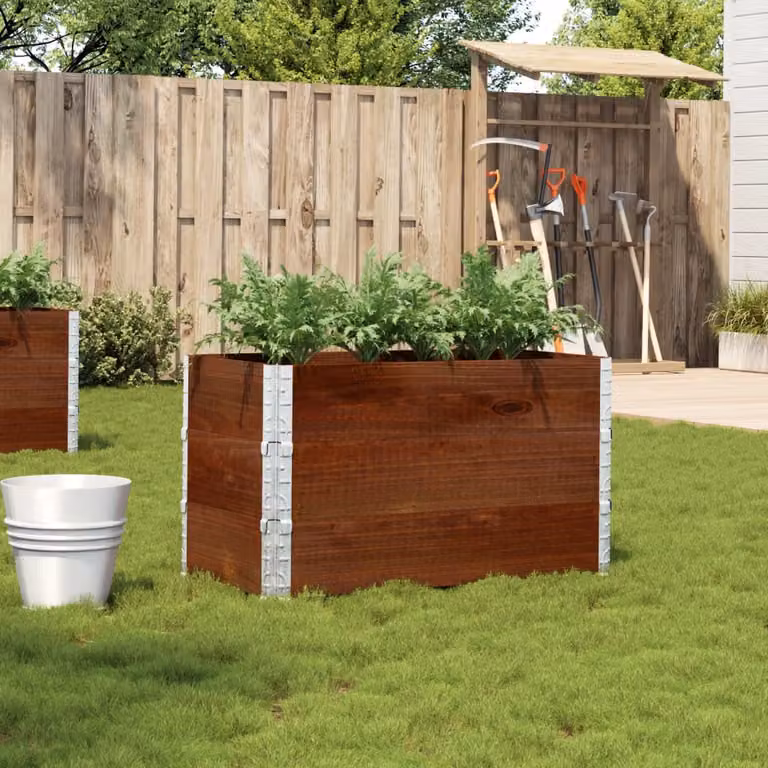 vidaXL Fioriera da Giardino in Legno di Pino Marrone L: 100 cm, P: 50 cm, H: 60,5 cm