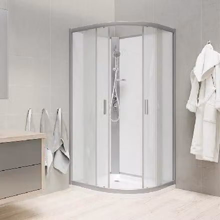 Mereo Box doccia - Box doccia 800x800 mm, senza tettoia, satinato/bianco/vetro Point CK35172KBW