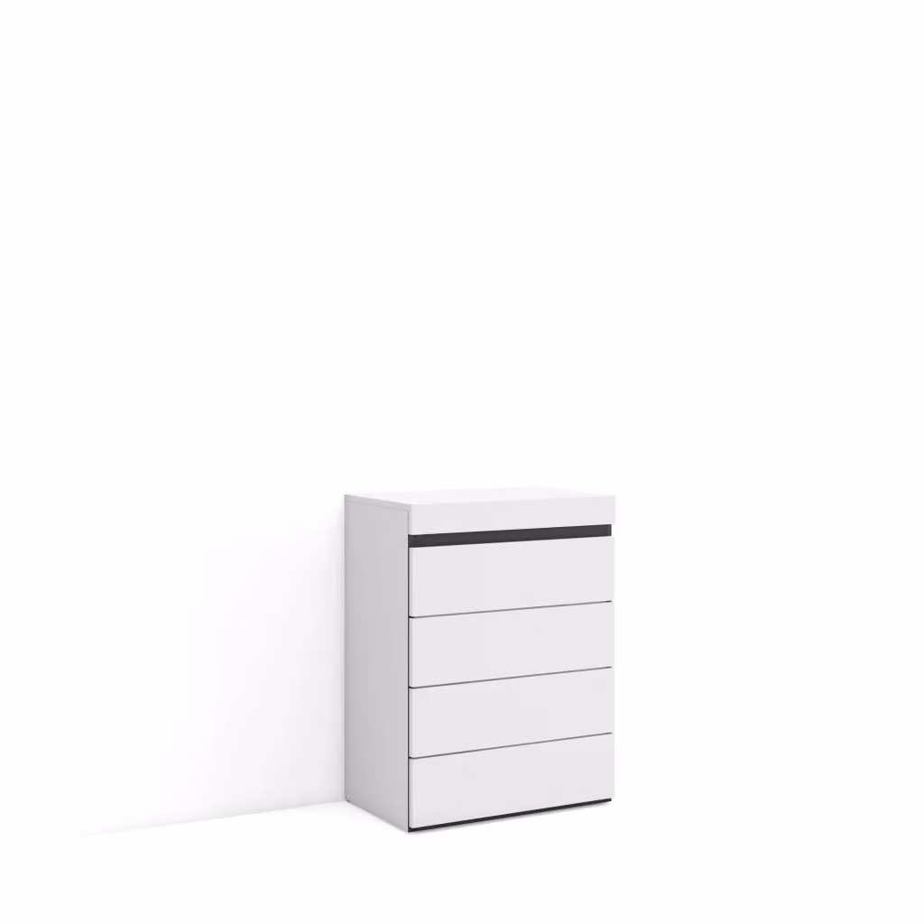 Cassettiera moderna SKRAUT HOME per camera da letto, Bianco e nero, L 57 cm x P 35 cm x H 75 cm – 2