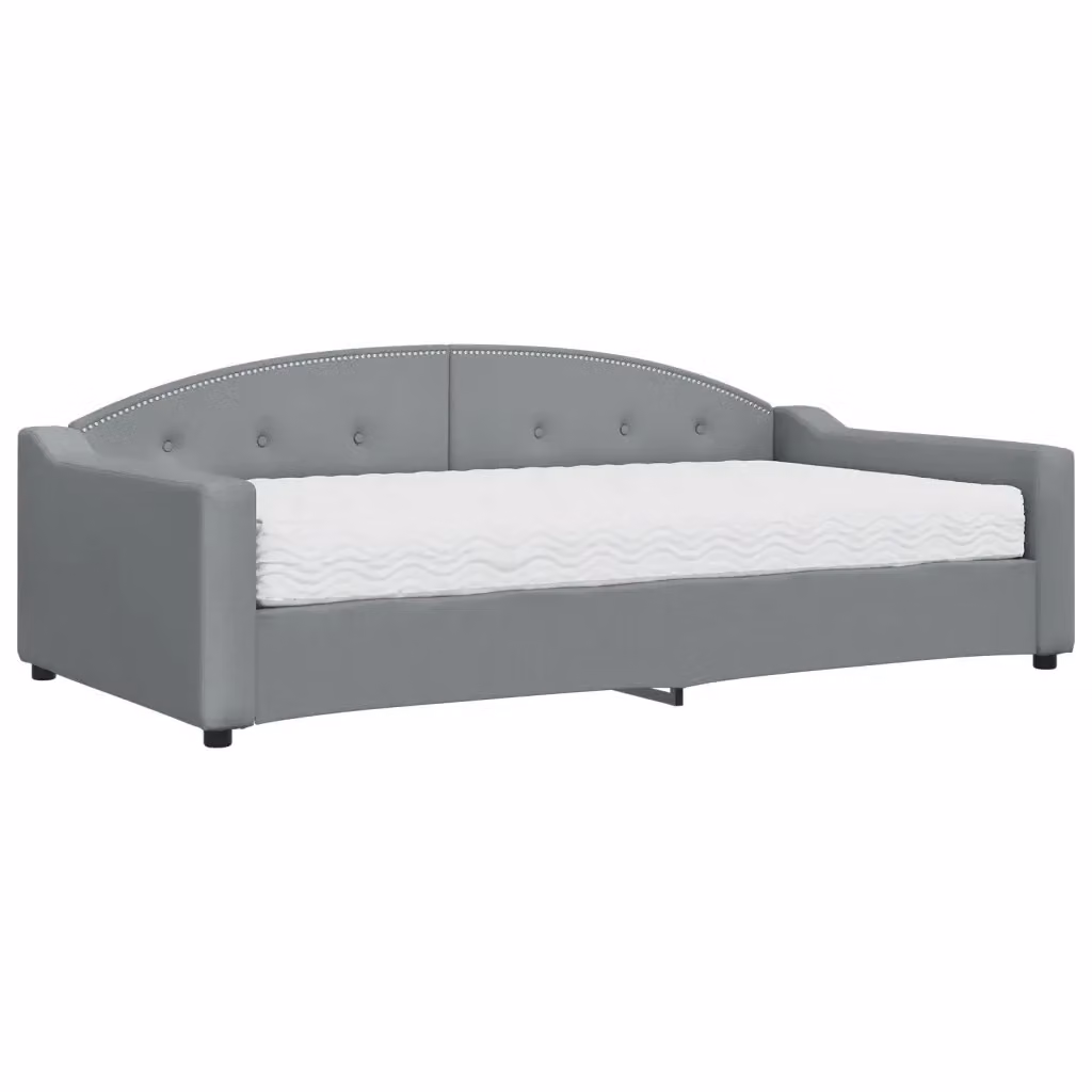 Divano Letto Moderno vidaXL in Tessuto Grigio con Materasso in Schiuma L/P/H: 223 x 100 x 75 cm – 2