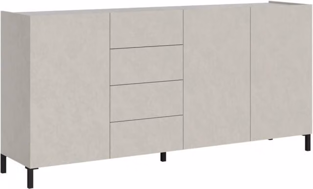 Madia 3 ante/4 cassetti 174x40x84 cm cashmere - SOLARIA