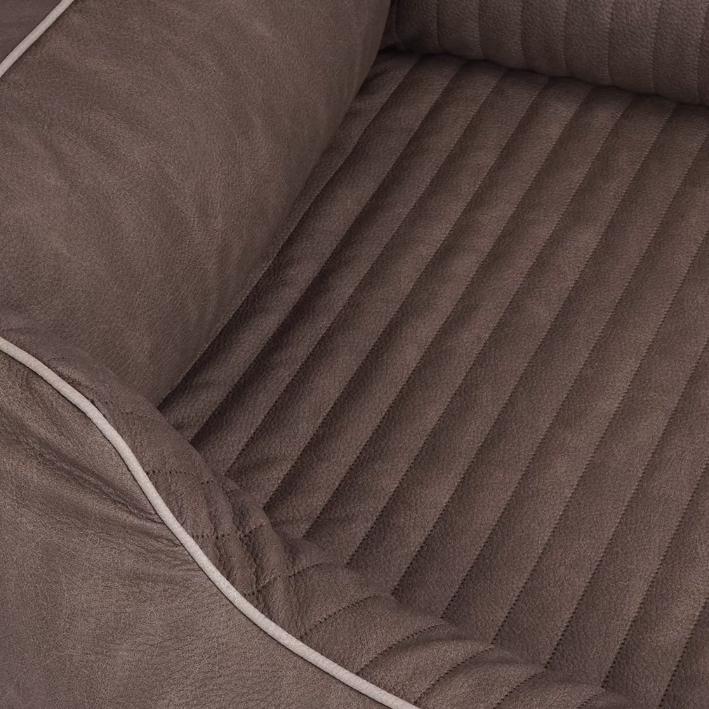 Letto ortopedico per cani Tampa in Pelle finta trapuntata al laser XXL marrone-grigio