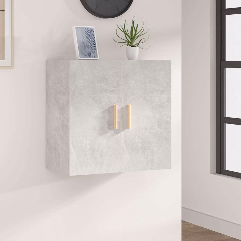Armadietto a muro vidaXL in legno MDF grigio opaco con ante a battente per soggiorno e camera da letto L/P/H: 60 x 30 x 60 cm