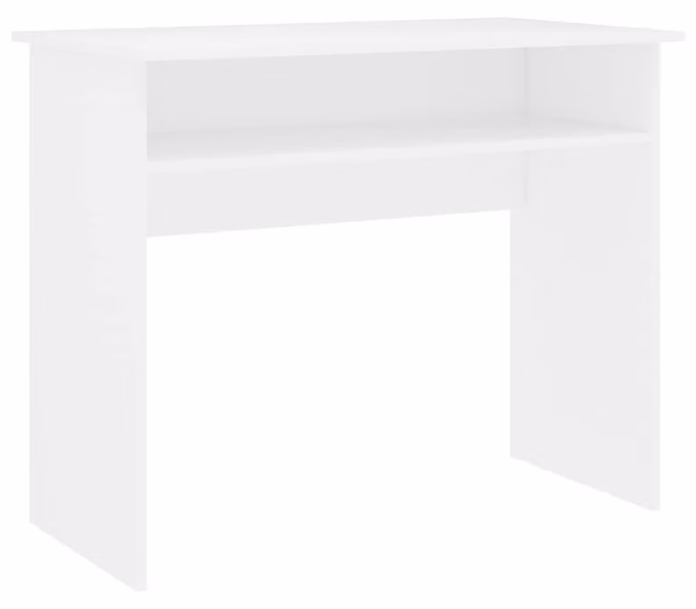 Solidchoice - Scrivania con vano contenitore, bianca, 90 x 50 x 74 cm
