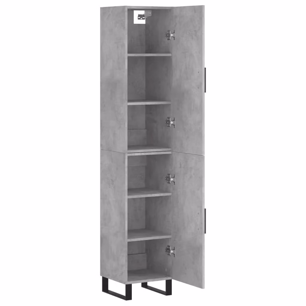 Mobile contenitore moderno grigio per cucina e soggiorno con ante e ripiani interni L: 34,5 cm, P: 34 cm, H: 180 cm – 2