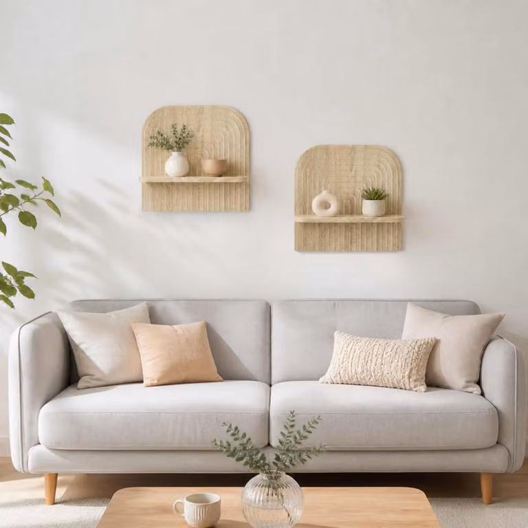 Set di 2 scaffali da parete vidaXL in Rovere Sonoma, L 41 cm x P 13,5 cm x H 37,5 cm