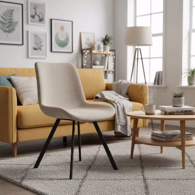 Sedia da pranzo moderna girevole - Xylo - Set di 2 in tessuto e metallo