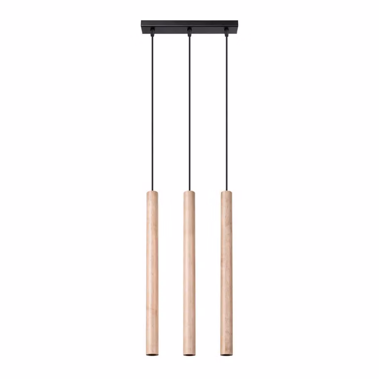 Lampada a sospensione PASTELO 3L legno 3xG9 8W acciaio/legno 110x5x30cm Sollux Lighting