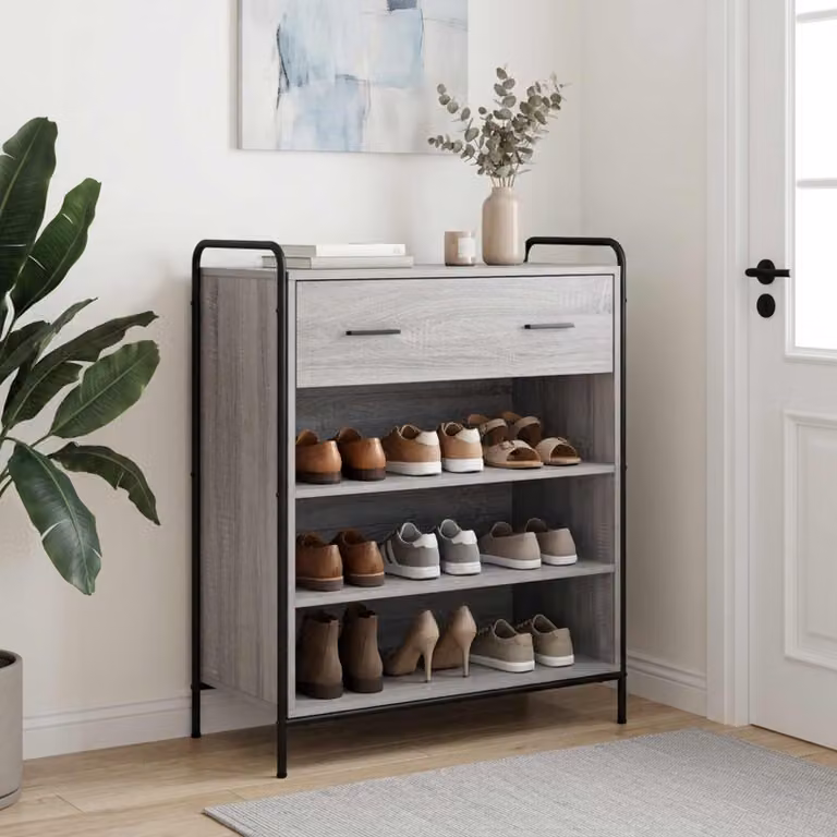 vidaXL Mobile per scarpe 76 x 36,5 x 93 cm Legno ingegnerizzato