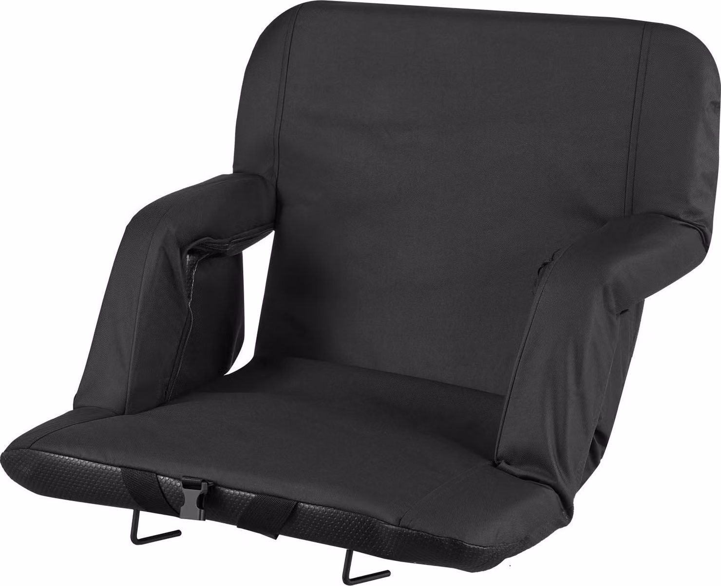 SucceBuy sedile da stadio con cuscino imbottito e 6 angolazioni regolabili, comoda sedia pieghevole (584,2 mm di larghezza) con braccioli, schienale e portabicchieri, ideale per picnic, spiaggia, eventi sportivi e giochi