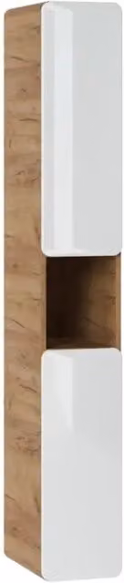 Colonna bagno ERBANO Meublorama in rovere e bianco lucido con 3 porte, da appendere, L: 25 cm, P: 27 cm, H: 170 cm